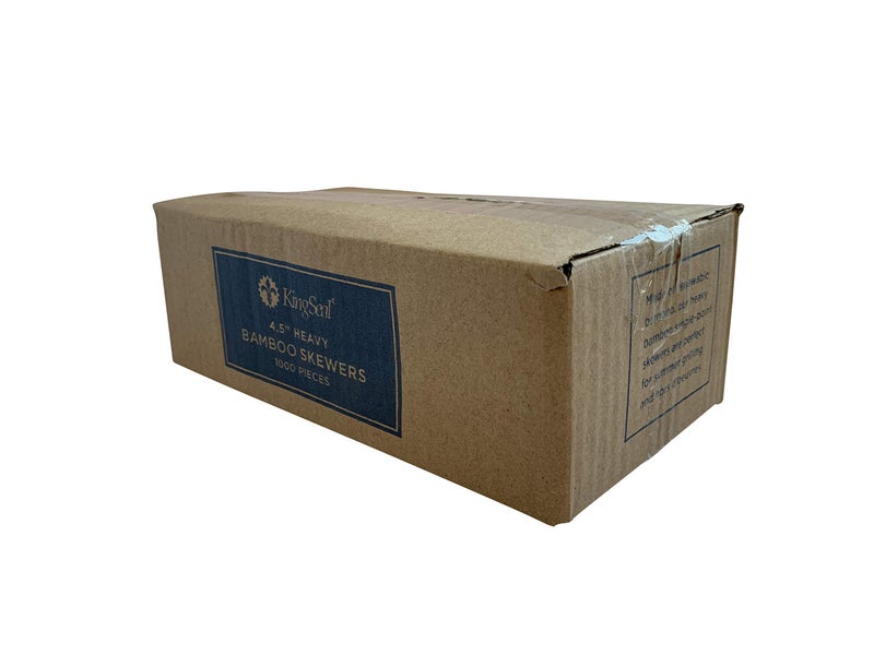 KingSeal 1000 Count | KingSeal Natural BAMBOO Heavy Weight Meat Skewers, Kebab Sticks, City Chicken, 4.5 Inches x 3.8mm, Bulk Pack - 1 Box of 1000 - Image 4